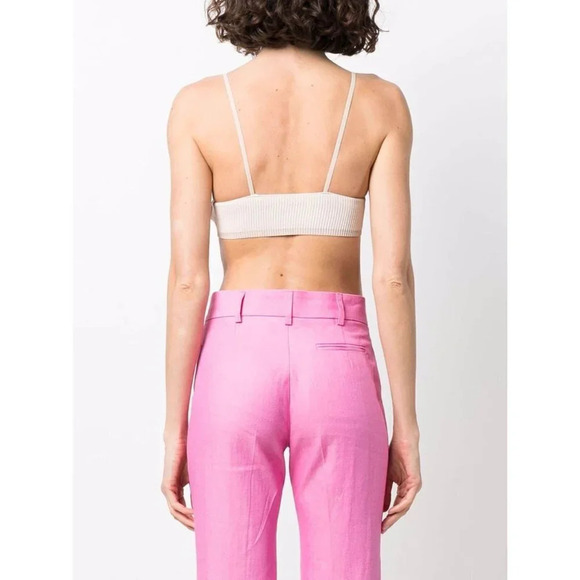 JACQUEMUS Le Bandeau Valensole in Beige Large New Womens Cropped Cami Tank Top - Picture 15 of 16
